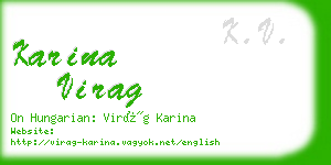 karina virag business card